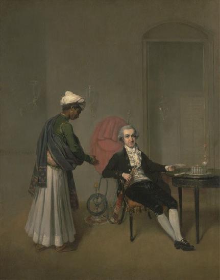 Arthur William Devis Portrait of a Gentleman, Possibly William Hickey, and an Indian Servant oil painting image